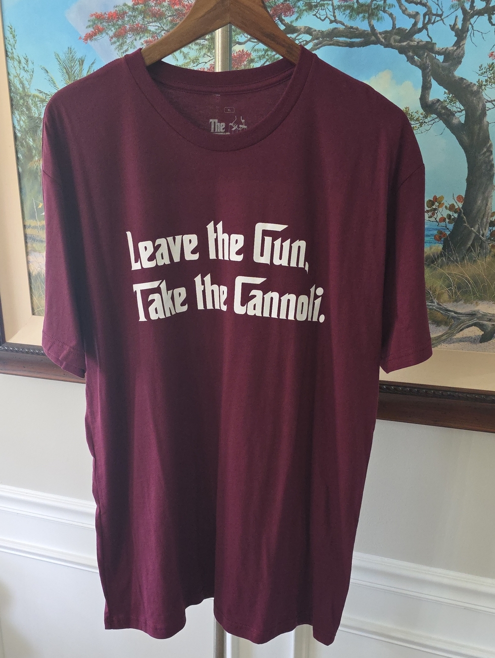 Leave the Gun, Take the Cannoli Short-Sleeve Tee in Burgundy